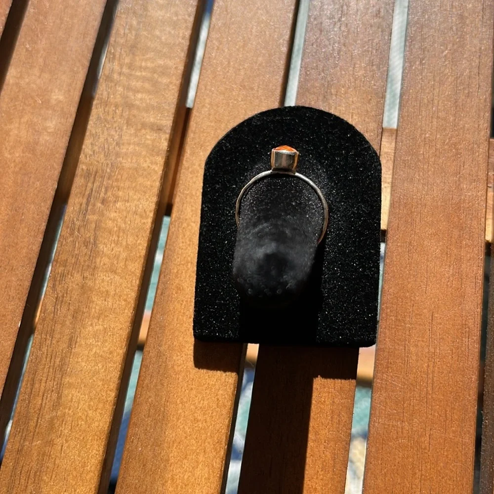 925 Faceted Carnelian Ring-NEW